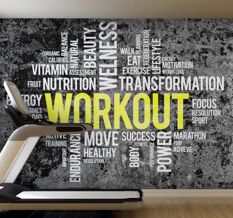 Workout fitness mind map phrase wall mural - TenStickers