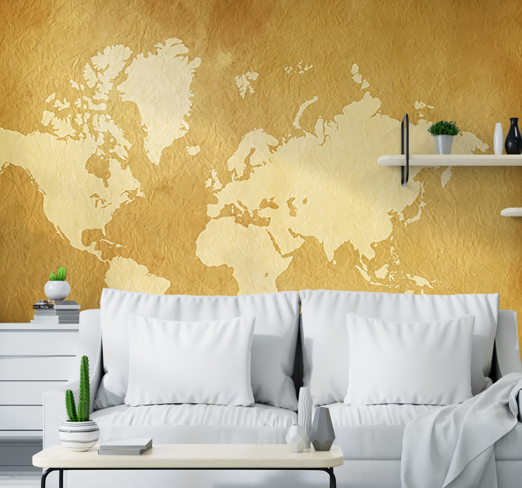 Vintage world map wall mural - TenStickers