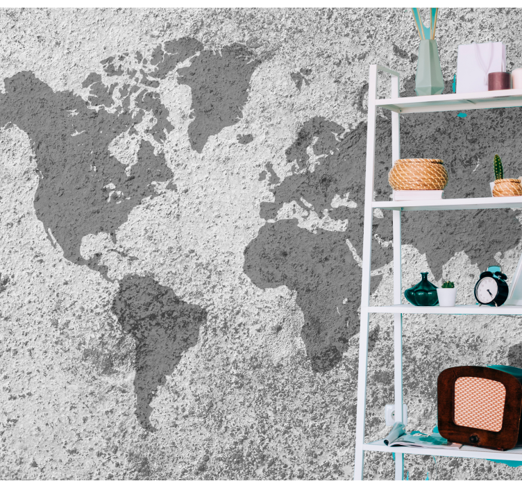 World map wall mural artistic globe map - TenStickers