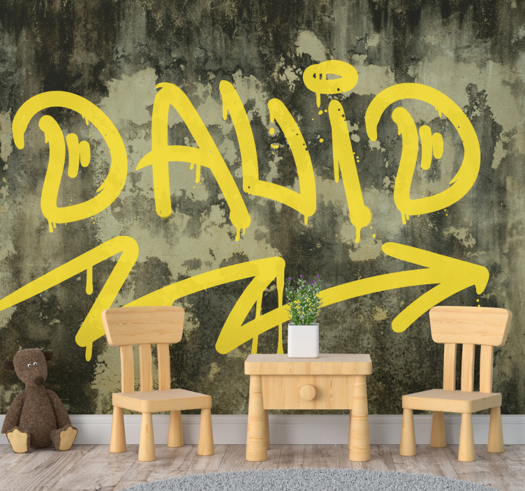 Yellow Street Art graffiti wall mural - TenStickers