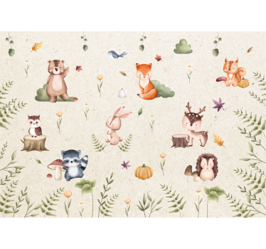 Fairytale animals nursery mural - TenStickers