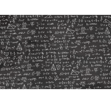 maths chalkboard pattern teenage wall mural - TenStickers