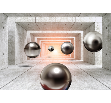 Futuristic Tunnel 3D Mural Wallpaper - TenStickers