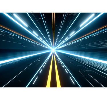 Futuristic Hallway 3D Mural Wallpaper - TenStickers
