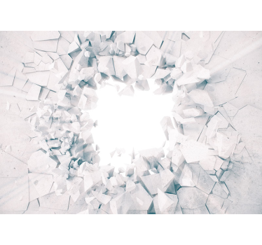 Smashed wall hole trompe l'oeil 3d wallpaper - TenStickers
