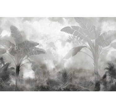 Black and white palms bathroom mural - TenStickers