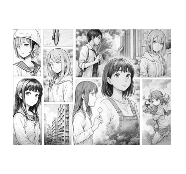 Black and white manga teenage wall mural - TenStickers