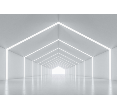 Futuristic white tunnel corridor 3d wallpaper - TenStickers