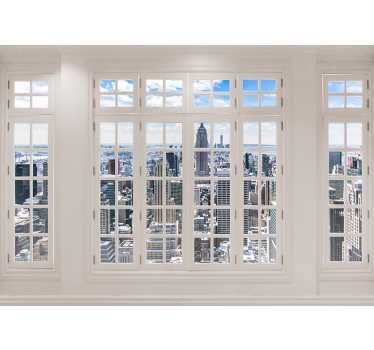 New York City skyline living room wallpaper - TenStickers