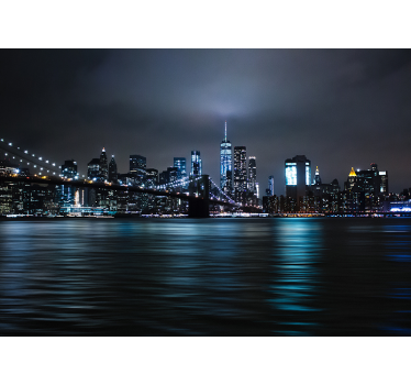 Night skyline new york skyline wall mural - TenStickers