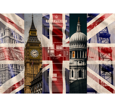 Union Jack London Wall Mural - TenStickers