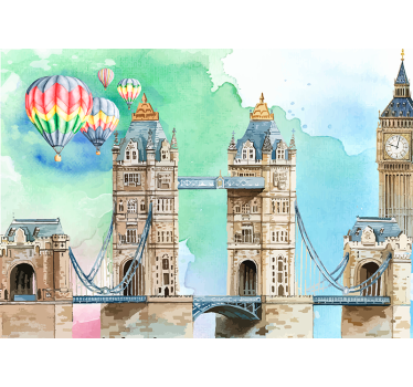 Balloon over Tower Bridge London wall Murals - TenStickers