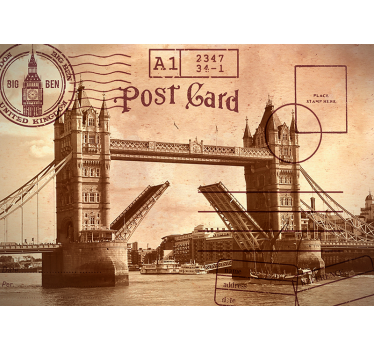Tower Bridge post card City wall mural - TenStickers