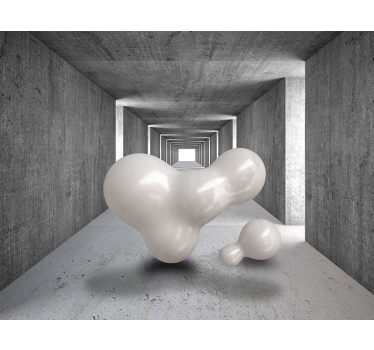 Balloons floating through tunnel 3D Mural Wallpaper - TenStickers