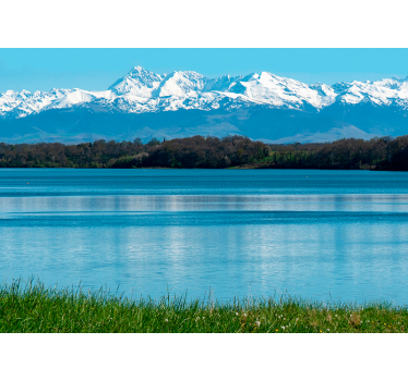 Lake in the Pyrenees landscape wall mural - TenStickers