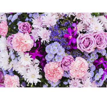 Floral photo  mural wallpaper - TenStickers