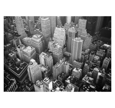 New York Wall Mural Aerial Black and White City - TenStickers