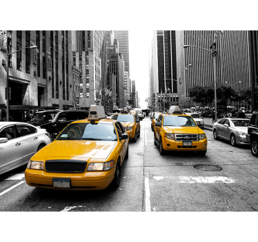 New York Taxi New York skyline wall mural - TenStickers