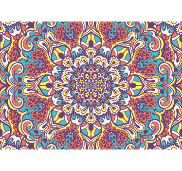 Blue Mandala Wall Mural - TenStickers