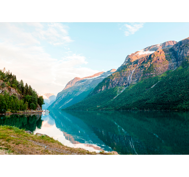 Wood landscape in the lake landscape wall mural - TenStickers