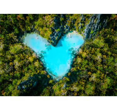 Heart shaped island under the sea wall mural - TenStickers