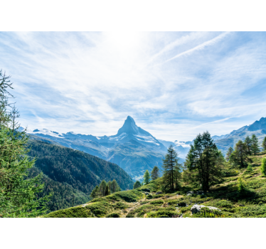 Mountain wall mural majestic mountain summit - TenStickers