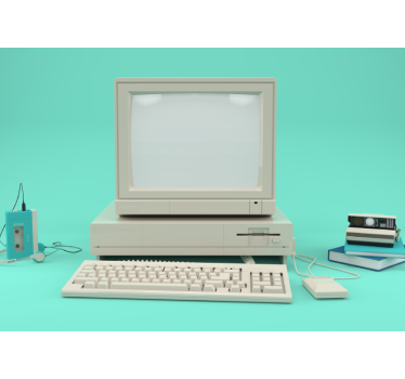 Old PC  vintage mural - TenStickers