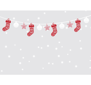 Festive Stockings Garlands christmas mural - TenStickers