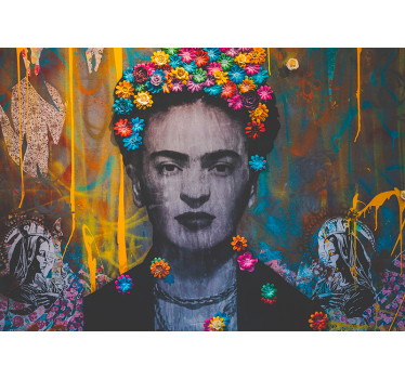 Kahlo boho art girl wall mural - TenStickers