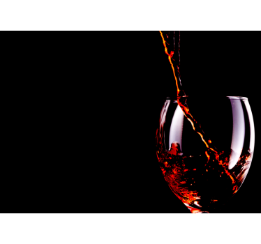 Red wine filling glass 3d mural wallpaper - TenStickers