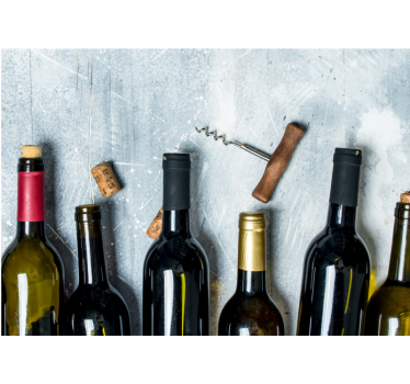 Wine bottles with cork kitchen murals - TenStickers