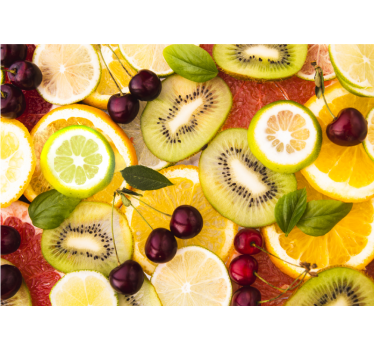 Wall mural kitchen different cuts of fruits kitchen murals - TenStickers