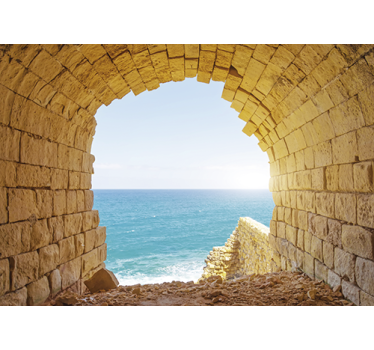 Seaside arch view landscape mural wallpaper - TenStickers