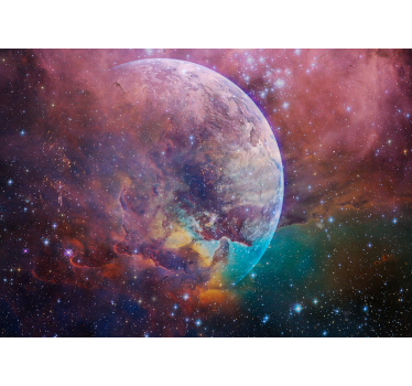 Earth in space abstract background space mural wallpaper - TenStickers
