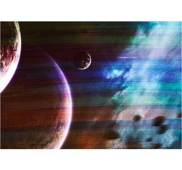 modern outer space abstract colours space mural wallpaper - TenStickers