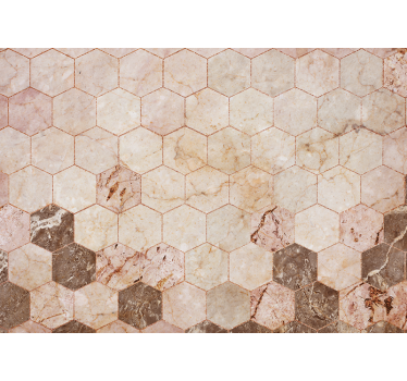 Hexagonal Marble Pattern stone wall mural - TenStickers