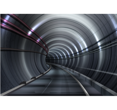 Effect iron tunnel 3d mural wallpaper - TenStickers