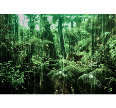 Jungle wall mural lush tropical canopy - TenStickers