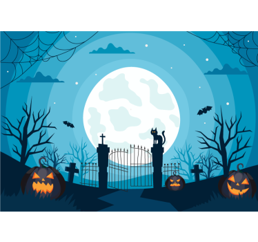 Graveyard at night Bedroom Murals - TenStickers