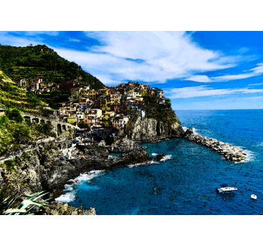 Italian town in the coast mural wallpaper - TenStickers