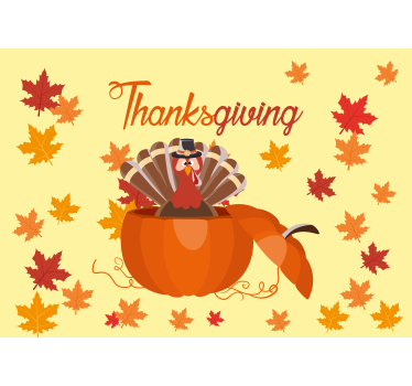 Thanksgiving exploding pumpkin nature murals - TenStickers
