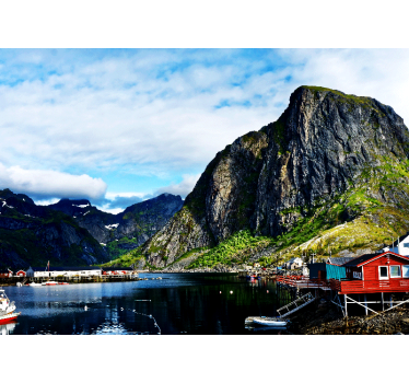 Norway winter lofoten mountain mural - TenStickers