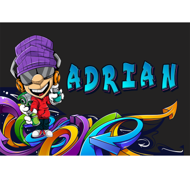 Graffiti and young boy wall mural - TenStickers