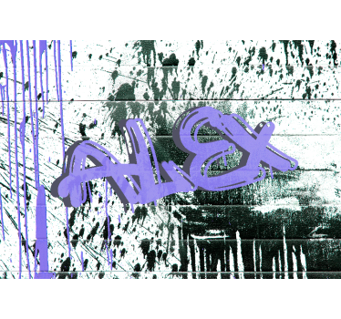 Purple graffiti wall wall mural - TenStickers
