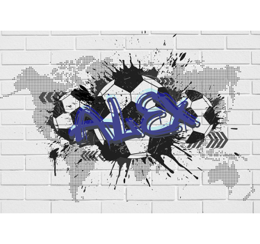 Football graffiti wall mural - TenStickers