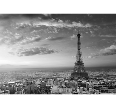 Eiffel tower black and white paris mural wallpaper - TenStickers