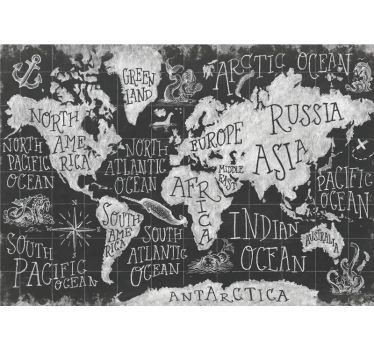 Mythical and old world map wall mural - TenStickers