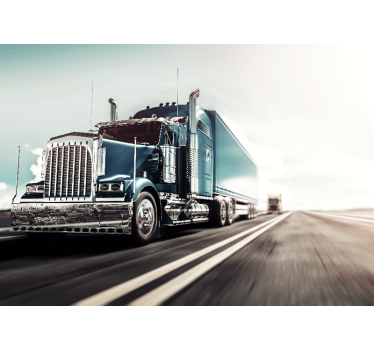 Silver truck on highway mural wallpaper - TenStickers
