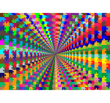 Puzzle tunnel abstract mural - TenStickers