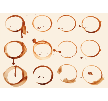 Coffee Ring Patterns kitchen mural - TenStickers